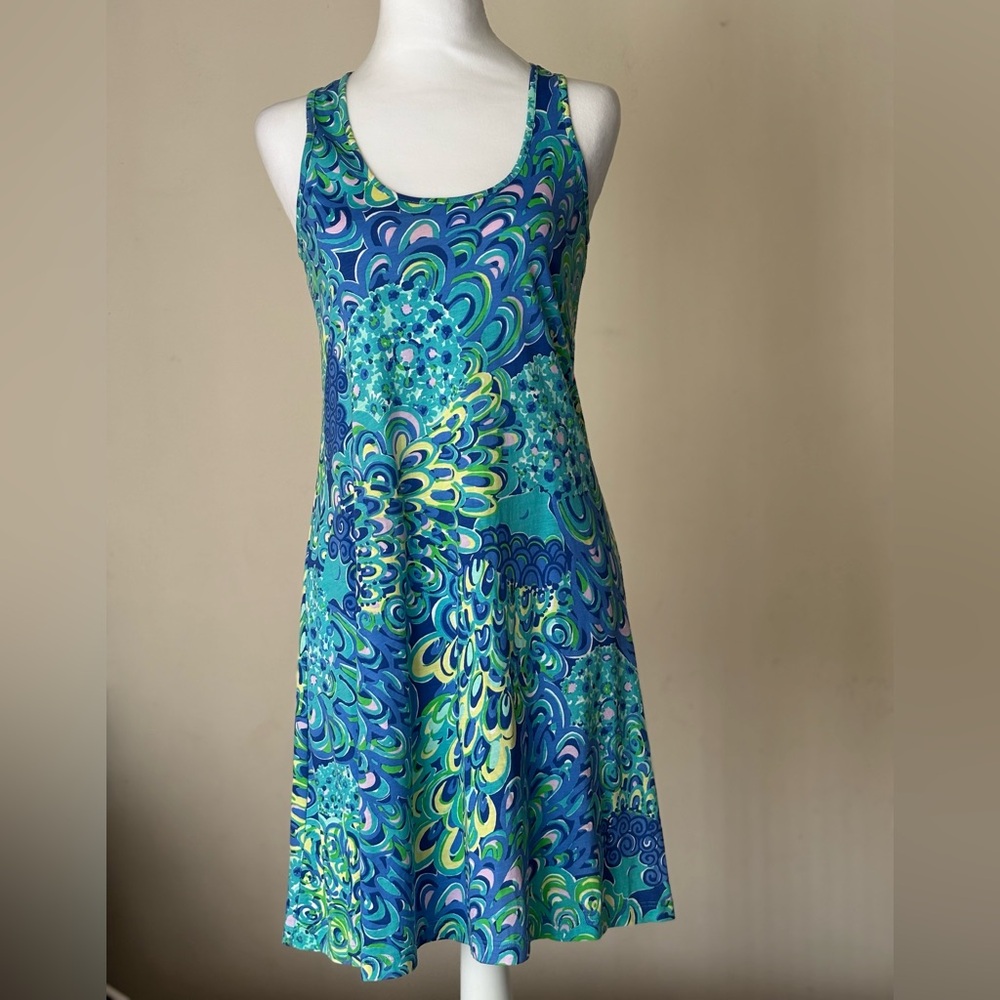 Lilly Pulitzer Melle Trapeze Dress Scooped Neck and Racerback design Size XS